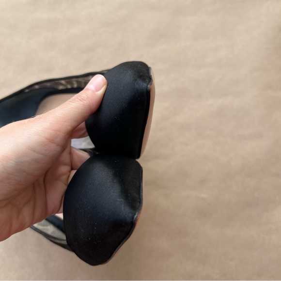 Tory Burch Glenna Pump Camellia Satin Lace Heels Size 10 Black - Picture 6 of 9